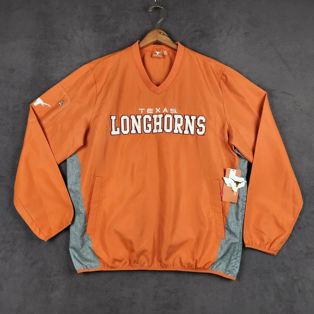 Texas Longhorns Windbreaker Mens XL Orange Pullover Jacket GIII